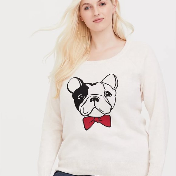 torrid Sweaters - TORRID BEIGE FRENCHIE SWEATSHIRT Oatmeal Heather